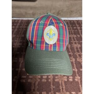 Boy‎ Scout Fitted Hat Size Mens M/L Green Red Plaid